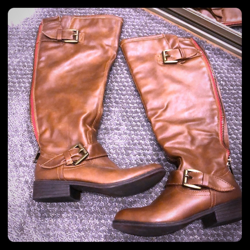 Madden Girl Cognac Riding Boots